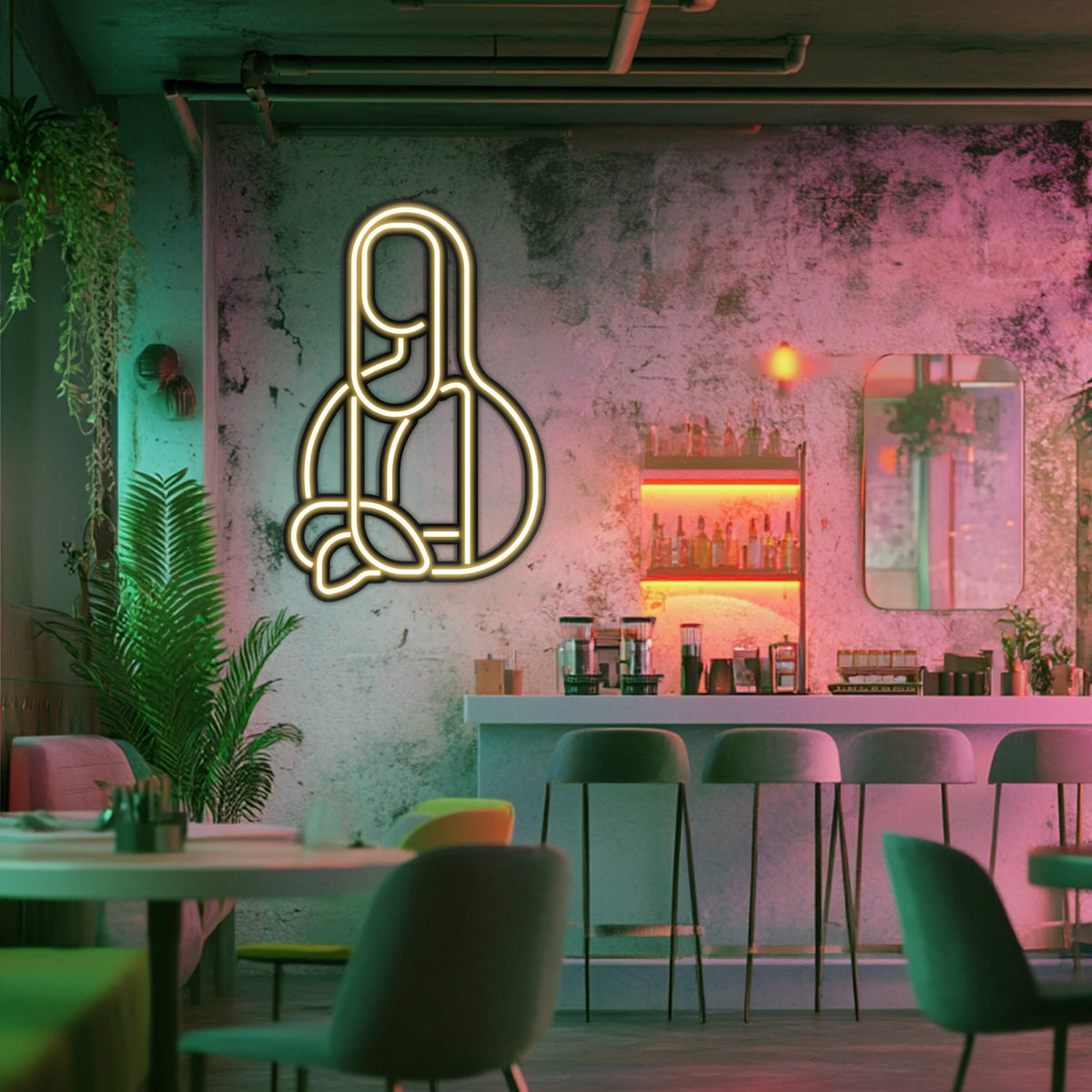 Mona Lisa Metal Neon Wall Art- LN0010, photo 3 of 8