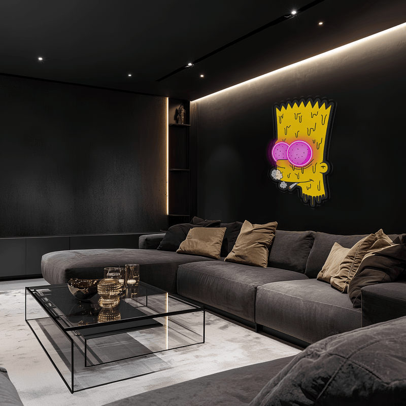 Bart Simpson Plexiglass Neon Art, Simpson Neon Sign, Neon Light Sign, Neon Wall Art, Neon Sign, Neon Light Sign, Neon Gifts, Gamer Gifts