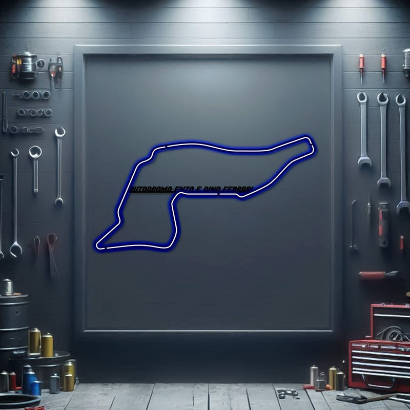 Autodromo Enzo E Dino Ferrari Metal Neon Race Track - MTN0118