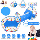 3 In 1 Child Crawl Tunnel Tent Kids Play Tent Ball Pit Set Foldable Children Play House Pop-up Kids Tent w/Storage Bag for Indoor Outdoor Travel Use