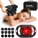 LX25 4 Head Percussion Massager with Infrared Light, Charcoal Black