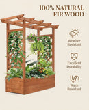Raised Wooden Planter Box with Tall Trellis for Climbing Plants by 2Dropme