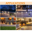 DLAC02 6-Pack 3CCT 3W Low Voltage LED Outdoor Half Moon Deck Lights Package, 12V-24V LED Step Patio Landscape Lights