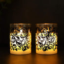 4”tall Glass Wax Battery LED Candles( Set of 2 ) by JHY DESIGN