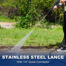 Electric Pressure Washer, 2465 PSI 1.76 GPM Power Washer, 5-Nozzle Set, Built-in Soap Tank, 20 Ft Hose, 35 Ft Power Cord, Stainless Steel Wand, for Cars, Driveway, Home, Patios