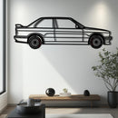 BMW E30 M3 Metal Car Wall Art with Rotating Wheels - Classic M Power Silhouette Decor - Interactive Automotive Wall Art - KAFMEKA100