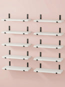 Wood Wall Shelves 15.8” with Metal Brackets – Rustic Floating Shelves | 5/8 Pack by 2Dropme