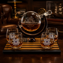 Coastguard Gift Whiskey & Wine Decanter Set & 4 Liquor Glasses