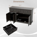3 Drawers Sideboard Buffet Storage with Adjustable Shelves by LJGDeals