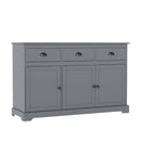 3 Drawers Sideboard Buffet Storage with Adjustable Shelves-Brown by DirectDeals