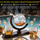 Etched World Decanter Whiskey Globe