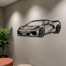 Corvette C8 Perspective Metal Car Wall Art - MT1125