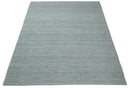 6x9 and 8x10 Solid Gray Wool Blend Felted Chunky Hand Woven Area Rug | DOV5