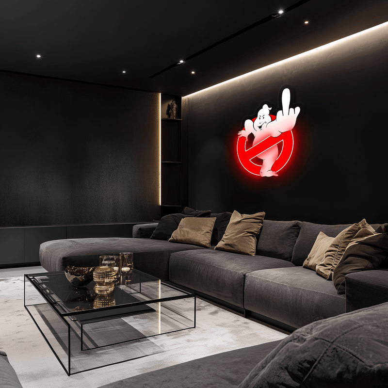 Ghostbusters Plexiglass Neon Art, Uv Print Neon Sign, Neon Light Sign, Neon Wall Art, Neon Sign, Neon Light Sign, Neon Gifts, Housewarming