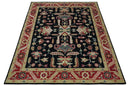 Custom Made Black, Rust, and Olive Traditional Oriental Hand Knotted Wool Area Rug