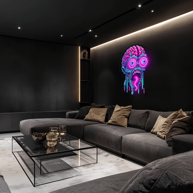 UV Printed Skull Neon Sign, Neon Wall Art, Neon Light Sign, Custom Neon Sign, UV Print Neon Sign, Acrylic Neon Sign, Housewarming Gifts