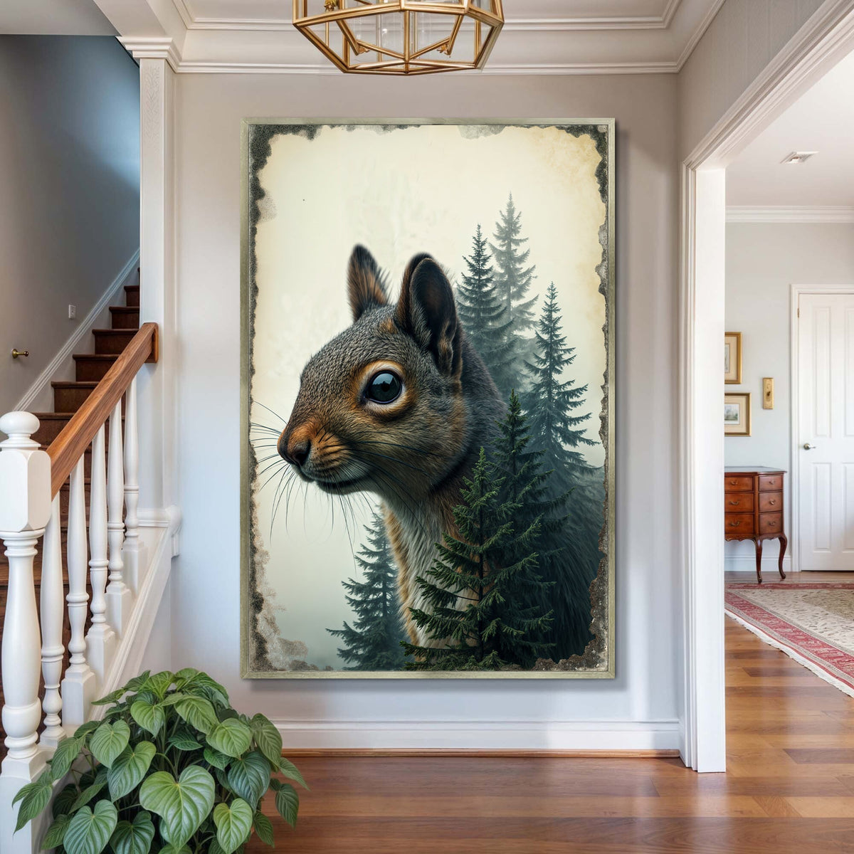 Squirrel Double Exposure Wall Art, photo 3 of 10