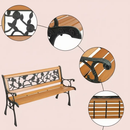 Cast Iron & Wood Outdoor Garden Bench with Ornate Backrest by 2Dropme