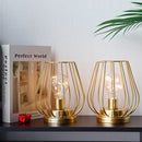 7'' Tall Metal Lamp Mini Cage Shape Cordless Table Battery Lanterns(Set of 2)