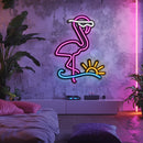 Cool Flamingo Metal Neon Wall Art- LN0018