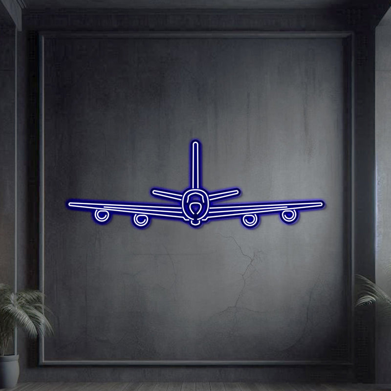 KC-135R Stratotanker Front Metal Neon Aircraft Wall Art - NCN0052