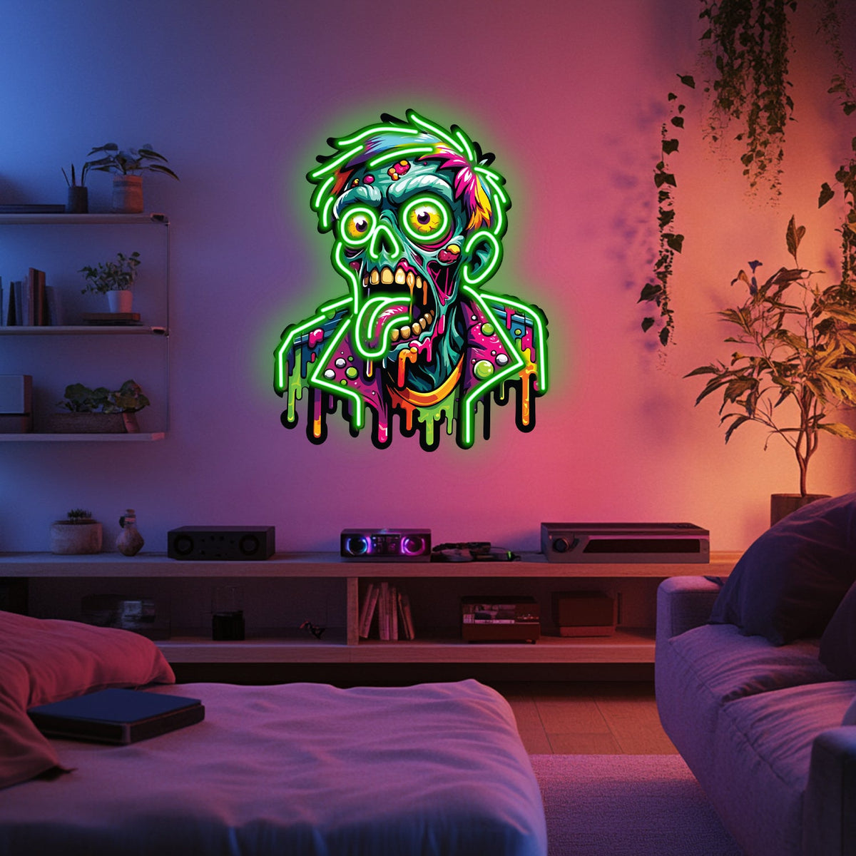 UV Printed Zombie  Neon Wall Art- LV0059, photo 3 of 7