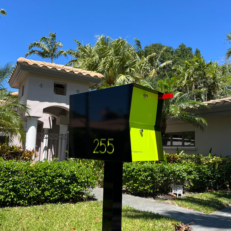 NEW! The Retrobox Locking Package Dropbox in JET BLACK - Modern Mailbox