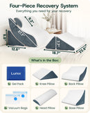LX5 4-Piece Support for Shoulder & Upper Body Rest, Orthopedic Bed Wedge Pillow Set, Arctic Navy