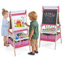 3-in-1 Kids Art Easel with Magnetic Whiteboard & Chalkboard