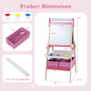 3-in-1 Kids Art Easel with Magnetic Whiteboard & Chalkboard