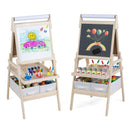 3-in-1 Kids Art Easel with Magnetic Whiteboard & Chalkboard