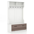 3 in 1 Coat Rack with Entryway Bench and Hooks and Enclosed Cabinet by LJGDeals