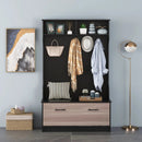 3 in 1 Coat Rack with Entryway Bench and Hooks and Enclosed Cabinet by DirectDeals