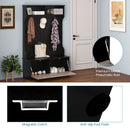 3 in 1 Coat Rack with Entryway Bench and Hooks and Enclosed Cabinet by DirectDeals