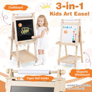 Double-Sided Kids Art Easel with Chalkboard & Whiteboard