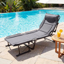 3 in 1 Folding Camping Cot Comfy Padded Convertible Single Sofa Chair-Gray by LJGDeals