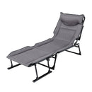 3 in 1 Folding Camping Cot Comfy Padded Convertible Single Sofa Chair-Gray by LJGDeals
