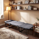 3 in 1 Folding Camping Cot Comfy Padded Convertible Single Sofa Chair-Gray by LJGDeals