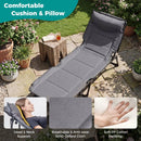 3 in 1 Folding Camping Cot Comfy Padded Convertible Single Sofa Chair-Gray by LJGDeals