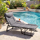 3 in 1 Folding Camping Cot and Comfy Padded Convertible Single Sofa Chair-Gray by LJGDeals