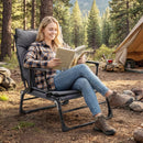 3 in 1 Folding Camping Cot and Comfy Padded Convertible Single Sofa Chair-Gray by LJGDeals