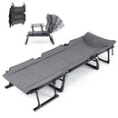 3 in 1 Folding Camping Cot and Comfy Padded Convertible Single Sofa Chair-Gray by LJGDeals