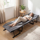 3 in 1 Folding Camping Cot and Comfy Padded Convertible Single Sofa Chair-Gray by LJGDeals