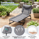 3 in 1 Folding Camping Cot and Comfy Padded Convertible Single Sofa Chair-Gray by LJGDeals