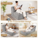 3-in-1 Folding Sofa Bed with Washable Zippered Cover-Gray by LJGDeals