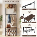 3-in-1 Hall Tree Freestanding Entryway Bench with Hooks by LJGDeals