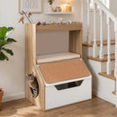 Hidden Cat Litter Box Cabinet with Scratching Pad & Cushion by LJGDeals