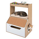 Hidden Cat Litter Box Cabinet with Scratching Pad & Cushion by LJGDeals