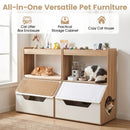 Hidden Cat Litter Box Cabinet with Scratching Pad & Cushion by DirectDeals