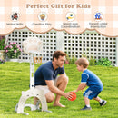 3 in 1 Kids Basketball Hoop with Basketball and Foldable Rim